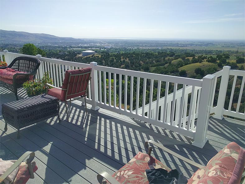 outdoor deck with a great view.